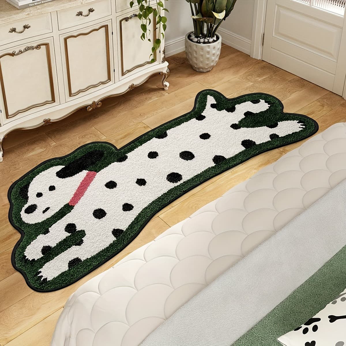 Dog Shaped Plush Bedside Mat main product image