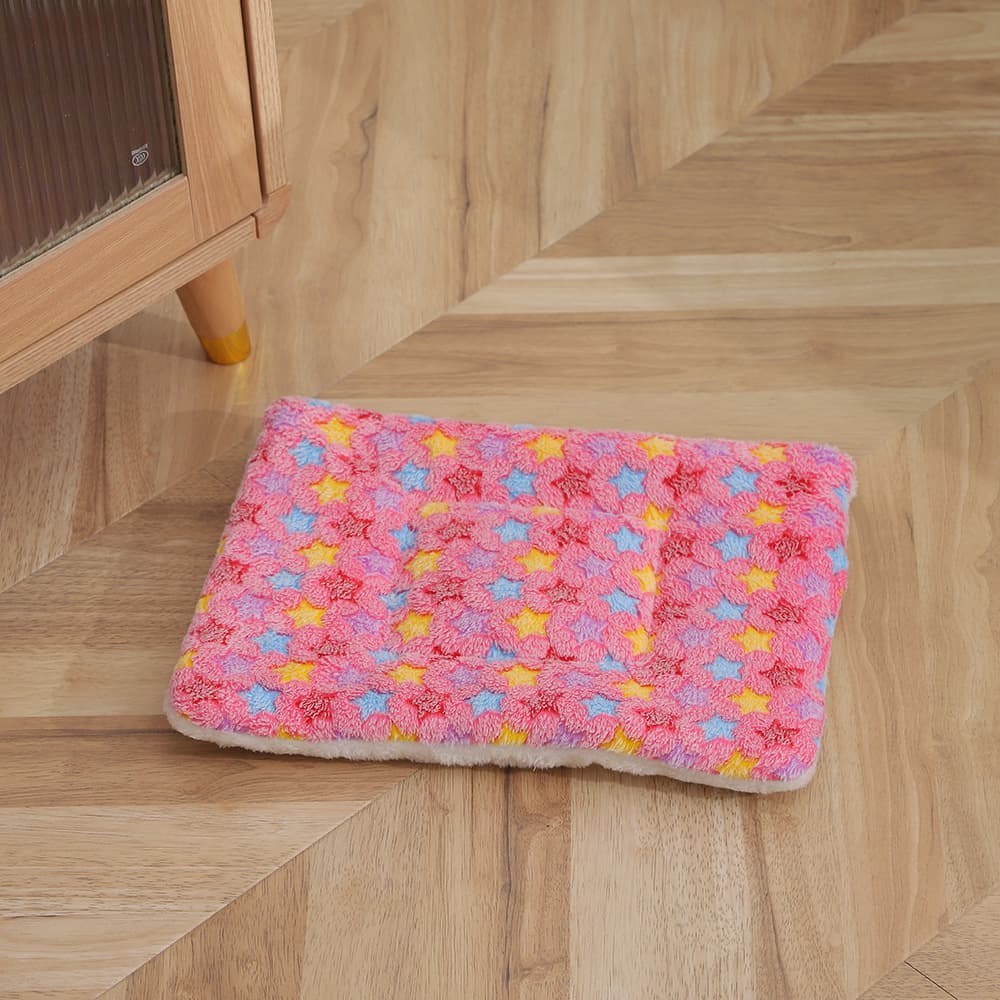 Rose star flannel pet sleep mat pattern